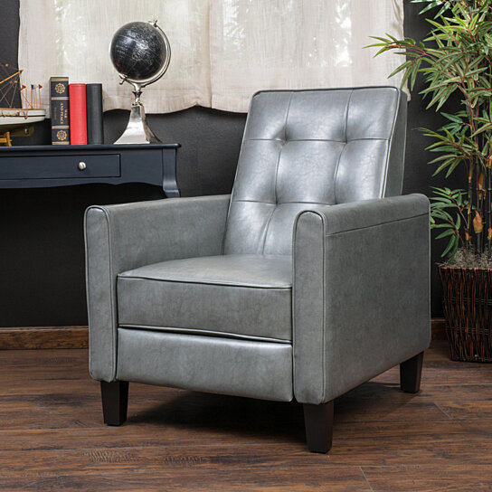Elan Tufted Bonded Leather Recliner Chair
